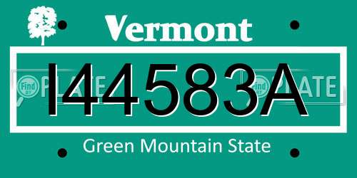 I44583A Vermont License Plate