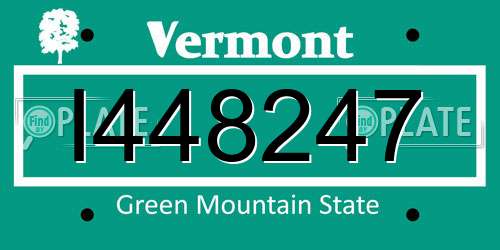 I448247 Vermont License Plate