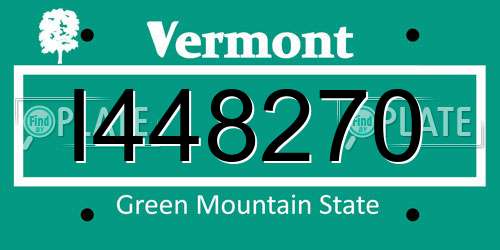 I448270 Vermont License Plate