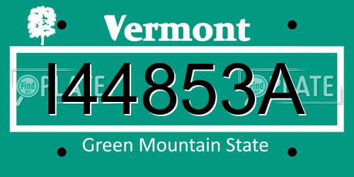 I44853A Vermont License Plate