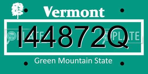 I44872Q Vermont License Plate