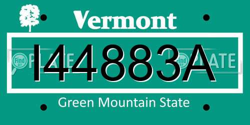 I44883A Vermont License Plate