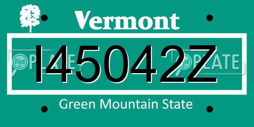 I45042Z Vermont License Plate