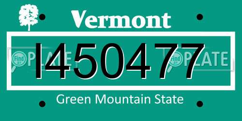 I450477 Vermont License Plate