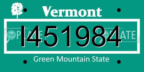 I451984 Vermont License Plate