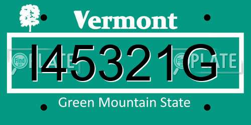 I45321G Vermont License Plate