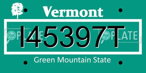 I45397T Vermont License Plate