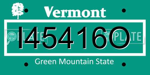 I45416O Vermont License Plate