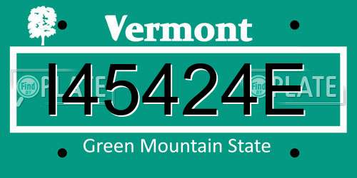 I45424E Vermont License Plate