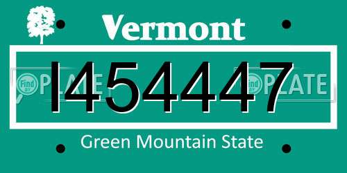 I454447 Vermont License Plate