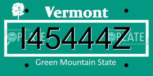 I45444Z Vermont License Plate