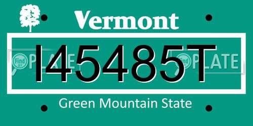 I45485T Vermont License Plate