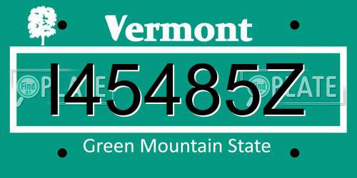 I45485Z Vermont License Plate