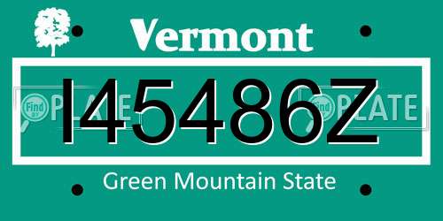 I45486Z Vermont License Plate