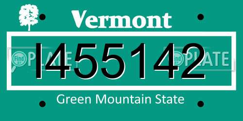 I455142 Vermont License Plate