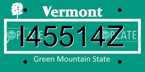 I45514Z Vermont License Plate