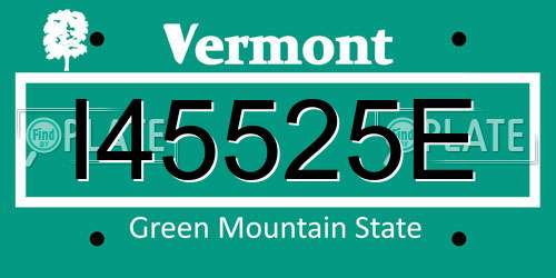 I45525E Vermont License Plate