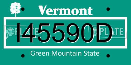 I45590D Vermont License Plate