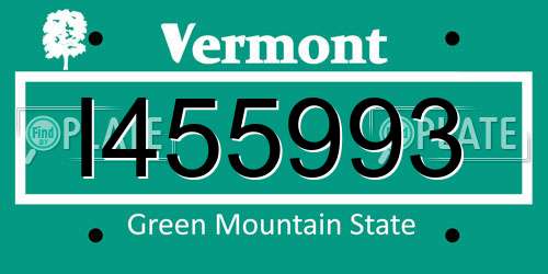 I455993 Vermont License Plate