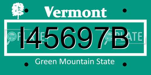 I45697B Vermont License Plate