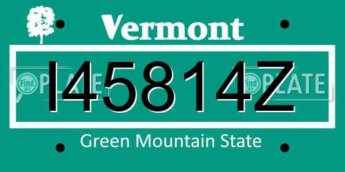 I45814Z Vermont License Plate