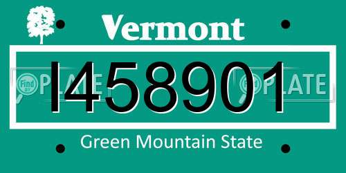I458901 Vermont License Plate