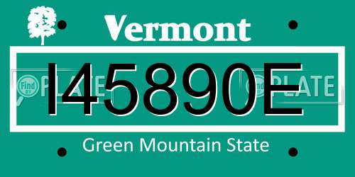I45890E Vermont License Plate