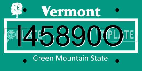 I45890O Vermont License Plate