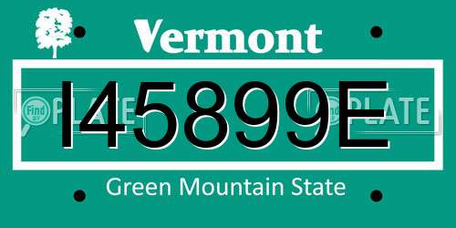 I45899E Vermont License Plate