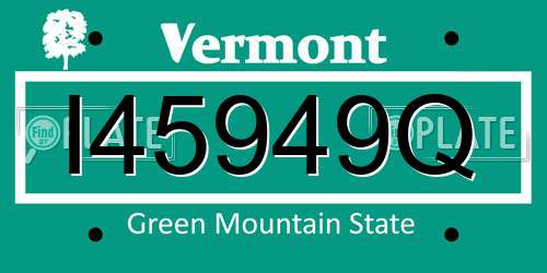 I45949Q Vermont License Plate