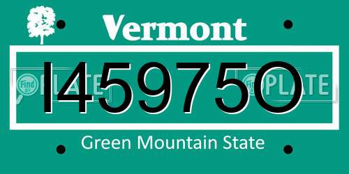I45975O Vermont License Plate