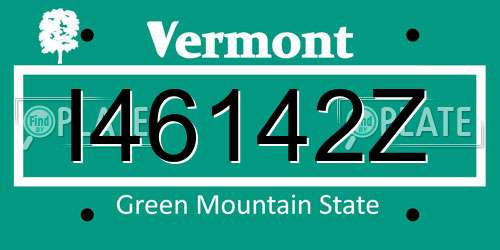 I46142Z Vermont License Plate