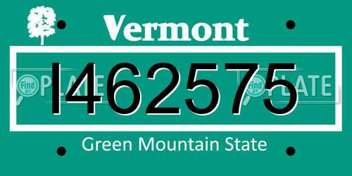 I462575 Vermont License Plate