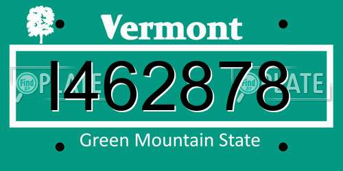 I462878 Vermont License Plate