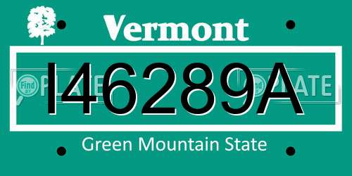 I46289A Vermont License Plate
