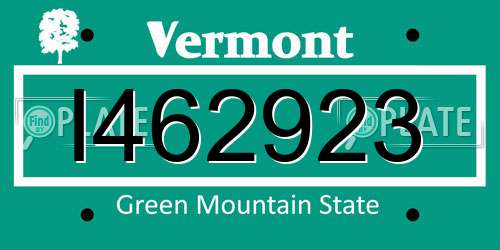 I462923 Vermont License Plate
