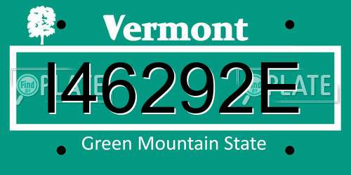 I46292E Vermont License Plate