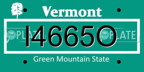 I4665O Vermont License Plate