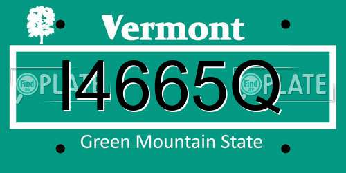 I4665Q Vermont License Plate