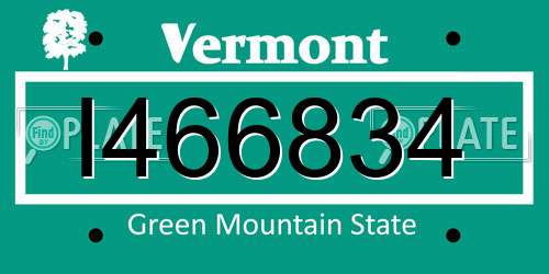 I466834 Vermont License Plate
