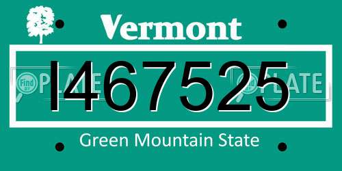 I467525 Vermont License Plate