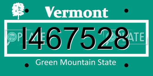 I467528 Vermont License Plate