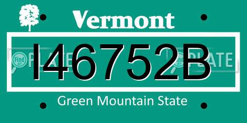 I46752B Vermont License Plate