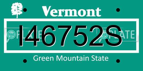 I46752S Vermont License Plate
