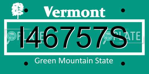 I46757S Vermont License Plate
