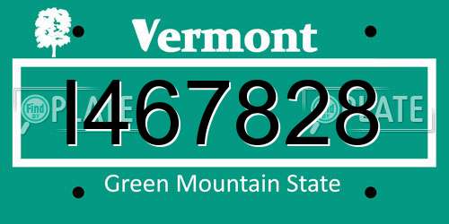 I467828 Vermont License Plate
