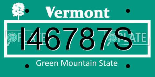 I46787S Vermont License Plate