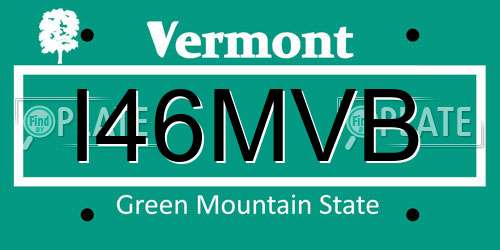 I46MVB Vermont License Plate