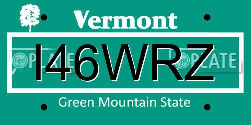 I46WRZ Vermont License Plate