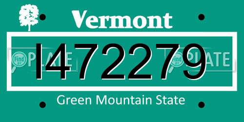 I472279 Vermont License Plate